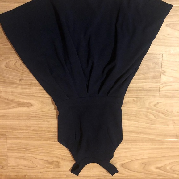 Navy flowy dress with bow on back - Picture 4 of 5